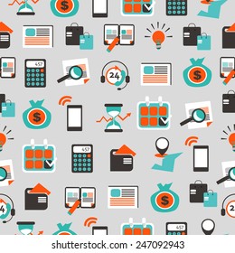 Seamless pattern with business equipment.