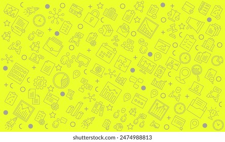 Seamless pattern business, Finance element yellow background.