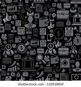 Seamless pattern of the business icons.