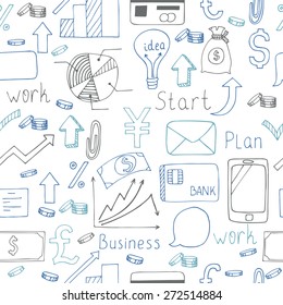 Seamless pattern with business icons