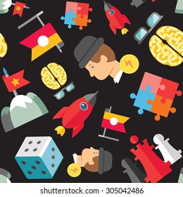 Seamless pattern with business idea and startup concepts