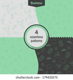 Seamless pattern. Business & SEO doodles. Vector illustration