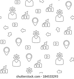 Seamless pattern. Business & SEO doodles. Vector illustration