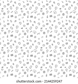 seamless pattern with business set icons. Doodle vector with business icons on white background. Vintage business icons,sweet elements background for your project