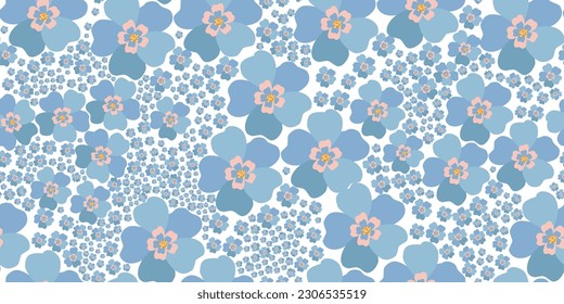 Seamless pattern of buttercups on a white background for printing on fabric and paper. Design for printing on fabric and paper.