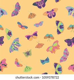 Seamless pattern with butterflies

