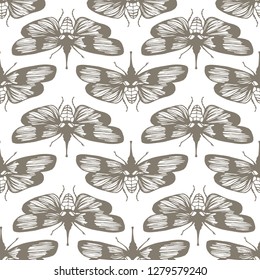 Seamless pattern with butterflies.