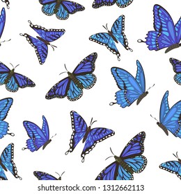 Seamless pattern with butterflies