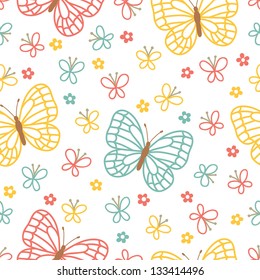 Seamless pattern with butterflies