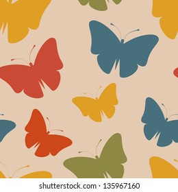 Seamless pattern with butterflies.