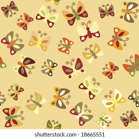 Seamless pattern with butterflies.