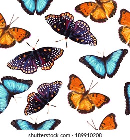 seamless pattern of butterflies