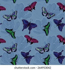 seamless pattern with butterflies