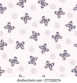 Seamless pattern with  butterflies. 