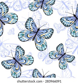 Seamless pattern of butterflies