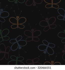 Seamless Pattern of butterflies.