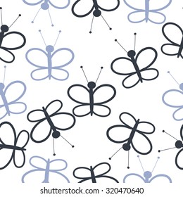 Seamless Pattern of butterflies.