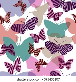 Seamless pattern with butterflies