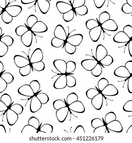 Seamless pattern with butterflies