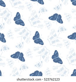 Seamless pattern with butterflies