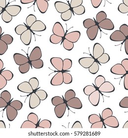 Seamless pattern with butterflies.