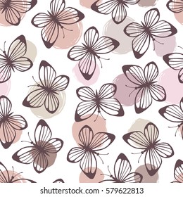 Seamless pattern with butterflies.