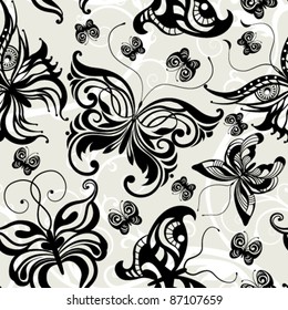 Seamless pattern with butterflies