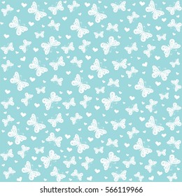 Seamless pattern with butterflies. Beautiful spring background. Vector Illustration