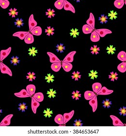 seamless pattern of butterflies can serve as a background