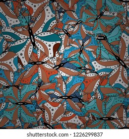 Seamless pattern with butterflies. Colorful background for spring and summer design. Hand-drawn illustration. Vector colored endless texture.