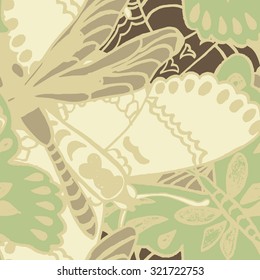 Seamless pattern with butterflies. Colorful background for spring and summer. Bright stylish print for textile or web usage.