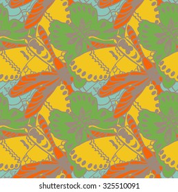 Seamless pattern with butterflies. Colorful background for spring and summer. Bright stylish print for textile or web usage.