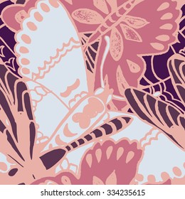 Seamless pattern with butterflies. Colorful background for spring and summer. Bright stylish print for textile or web usage.