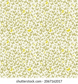 Seamless pattern butterflies. Drawing doodle Scandinavian style background. Nursery decor, gift wrap, fabrics, wallpapers. Olive green yellow sage chartreuse
isolated on white background. Vector