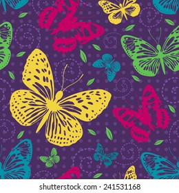 Seamless pattern with butterflies. Eps 8 vector illustration