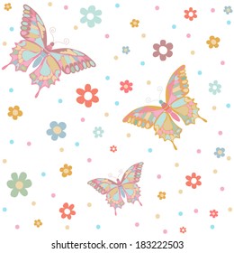 Seamless pattern "Butterflies and flowers"