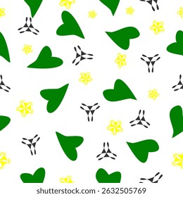 Seamless pattern with butterflies and flowers. Cute design for all your products