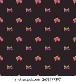 Seamless pattern with butterflies, flowers and leaves. Vector graphics. Ideal for textiles, wrapping paper, design.