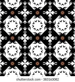 Seamless pattern with butterflies in the form of a circle on a white background