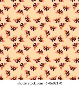 seamless pattern butterflies insects animals vector background wallpaper textile