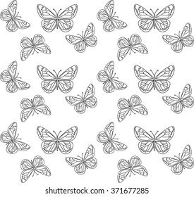 seamless pattern with butterflies loop