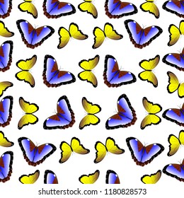 Seamless pattern from butterflies. Multi-colored butterflies for textiles.