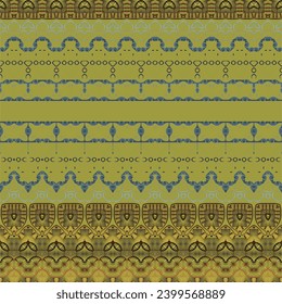 Seamless pattern with butterflies on green background. Vector illustration.
