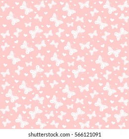 Seamless pattern with butterflies. Perfect for wallpaper, gift paper, pattern fills, web page background, spring and Easter greeting cards. Vector Illustration