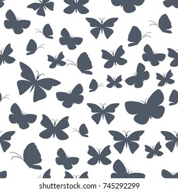 Seamless pattern with butterflies. Perfect for wallpaper, gift paper, pattern fills, web page background, spring and summer greeting cards. Vector illustration