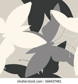 Seamless pattern with butterflies silhouettes can be used for design fabric,  linen, tile, wallpaper and more creative ideas.