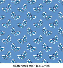 Seamless pattern with butterflies. Summer vector illustration. Flat design, Design element for wallpaper, fabric, wrapper paper, banner.