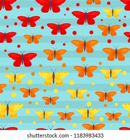 seamless pattern with butterflies, vector