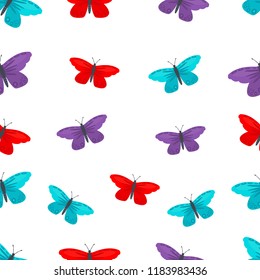 seamless pattern with butterflies, vector