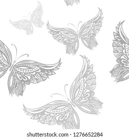 Seamless pattern with butterflies. Vector